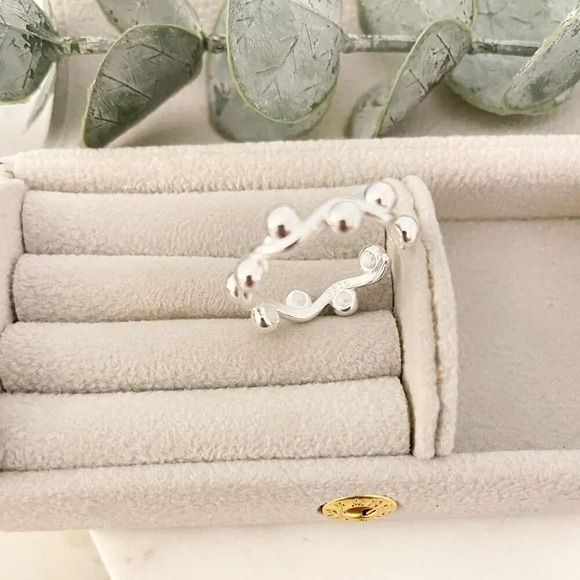 925 Sterling Silver Minimalist Ring Bead Ring Modern Dainty Ring Stackable Ring - Picture 9 of 9